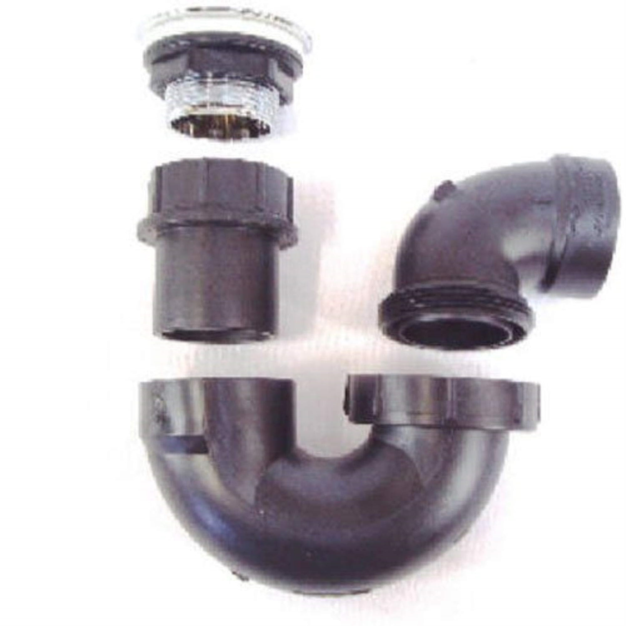 Black ABS Plastic Bathtub P-Trap Drain Kit with Chrome Finish