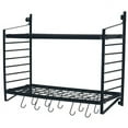 thumbnail image 1 of [US IN STOCK] 2-Tiered Wall Mounted Pot Rack, 1 of 7