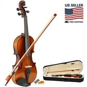 US IN STOCK 3/4 Violin Set Fiddle EVA-3 Matte fo Beginners with Hard Case, Rosin, Shoulder Rest, Bow, and Extra Strings