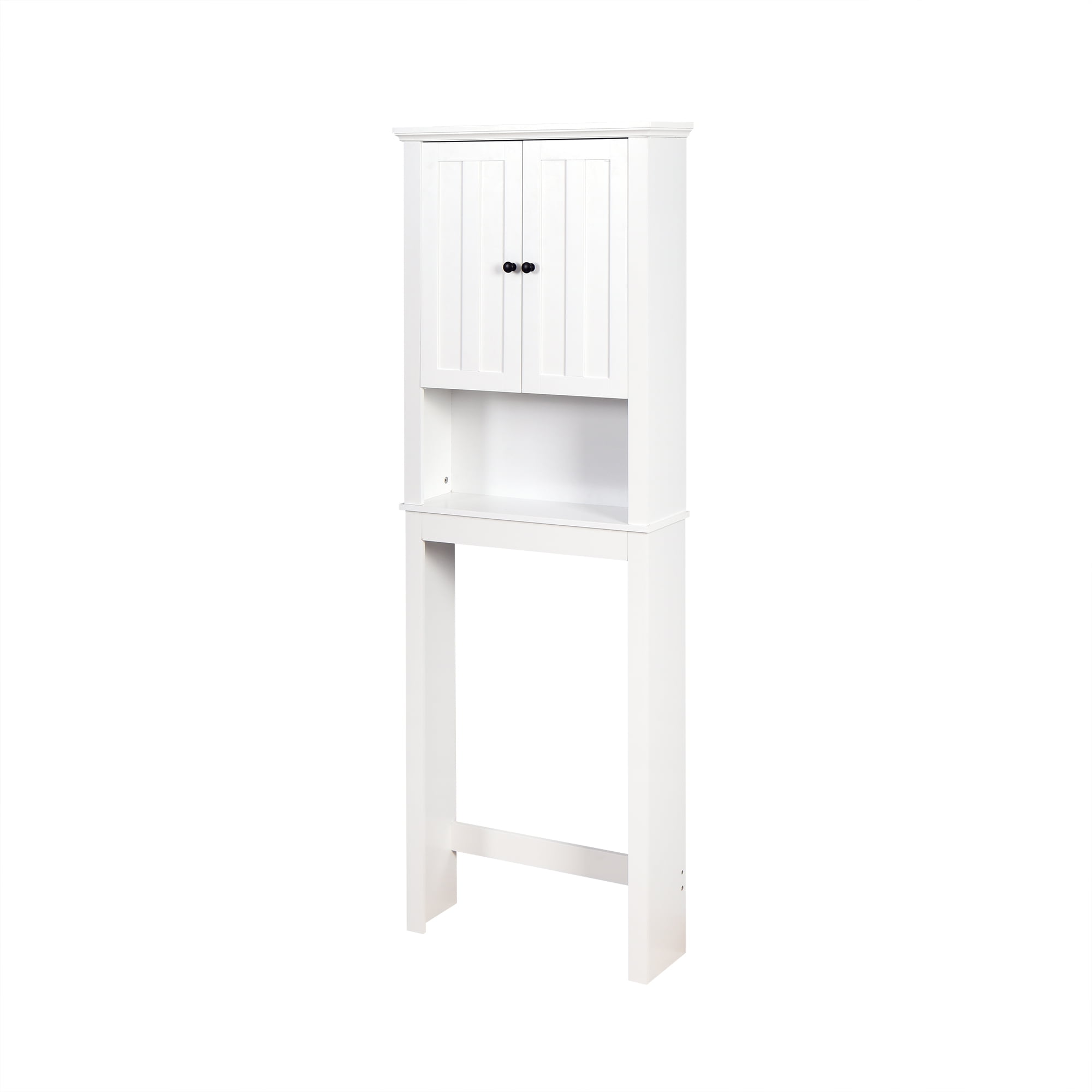 White Engineered Wood Adjustable Over-the-Toilet Storage Cabinet