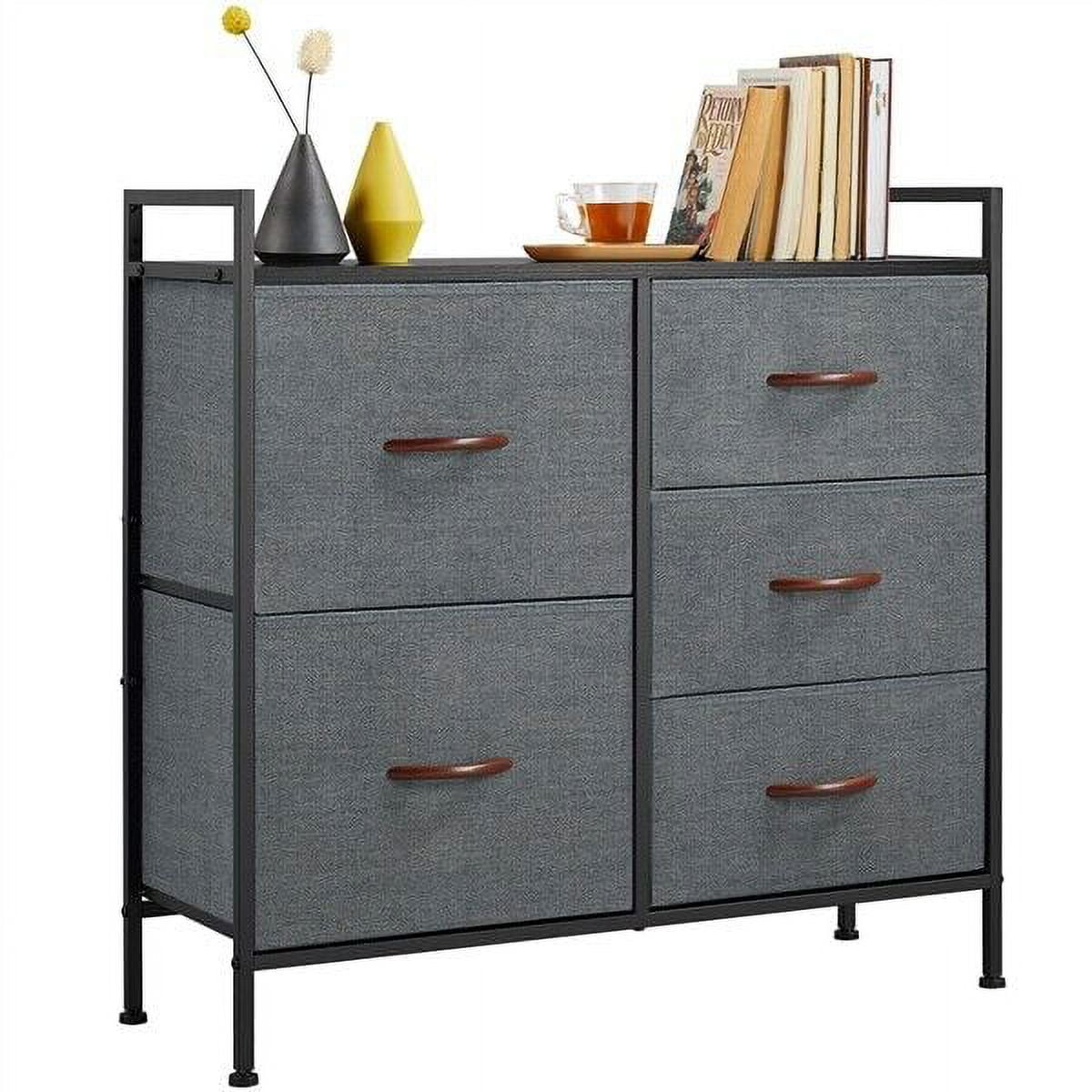 US IN STOCK Dresser Organizer with 5 Drawers, Fabric Storage Drawer Unit, Dresser Tower for