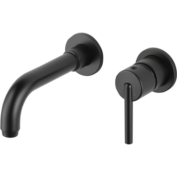 [ US IN STOCK] Wall Mount Faucet, Matte Black Bathroom Faucet, Wall Mount Bathroom Faucet 3 Hole, Widespread Bathroom Faucet, Matte Black