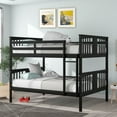 thumbnail image 1 of [ US IN STOCK] Full over Full Bunk Bed with Ladder for Bedroom, Guest Room Furniture-Espresso, 1 of 9