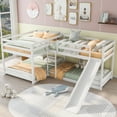 thumbnail image 1 of [US IN STOCK] Twin over Full Bunk Bed with Trundle and Staircase,Gray, 1 of 9
