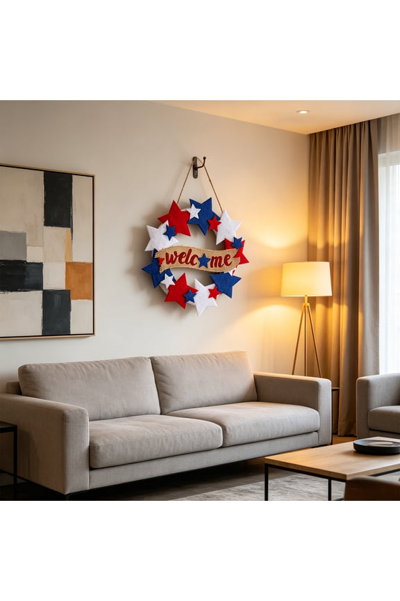 US Independence Day Non-Woven Star Door Hanging Decoration Party Decor Blue
