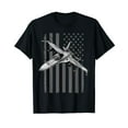 thumbnail image 1 of US Jet Fighter Jet Plane Pilot American Flag Graphic T-Shirt, 1 of 5