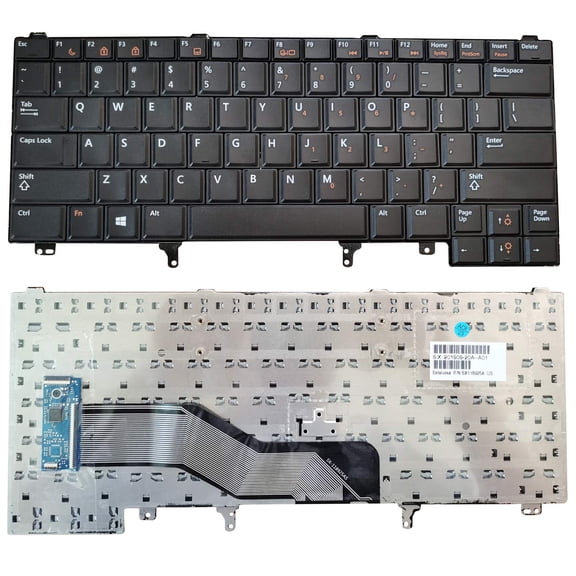 US Layout Keyboard Without Backlit Compatible with Dell Latitude E5420 E5430 E6220 E6320 E6330 E6420 E6430 E6440 Series (Without Pointer Stick)