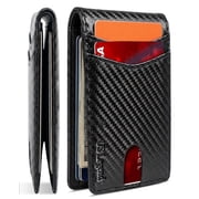Wallet for Men Slim RFID Blocking Mens Wallet Leather Bifold Sleek, 13 card + 2 ID slots