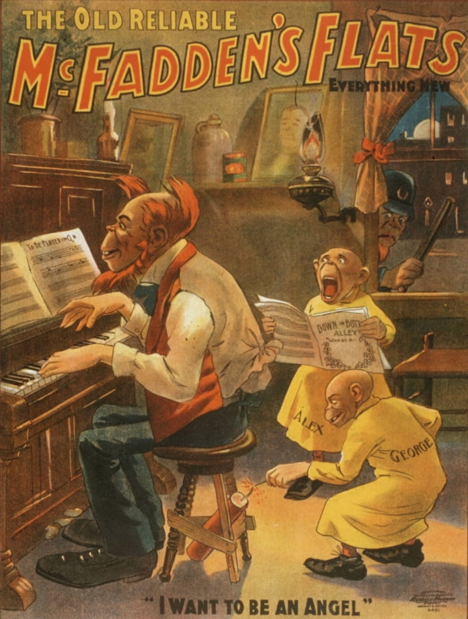 US Lithograph Co McFaddens flats c1902 Canvas Art - (18 x 24)