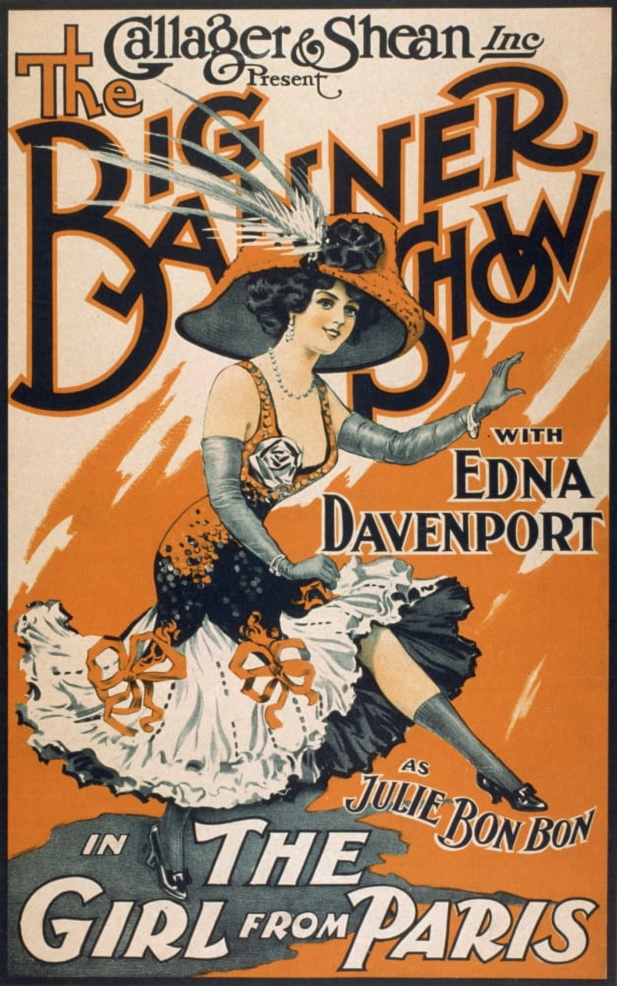 US Lithograph The Girl from Paris c1910 Canvas Art - (24 x 36)