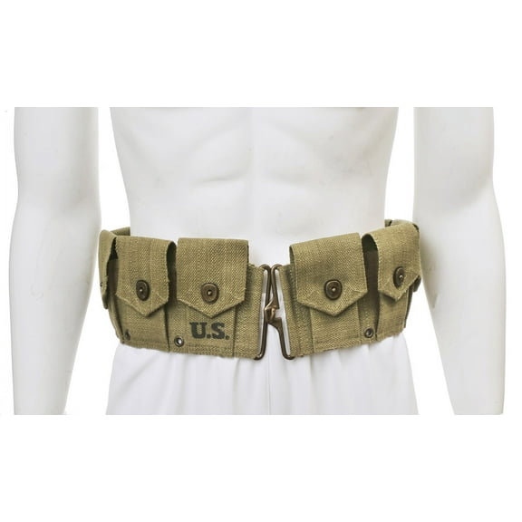 US M1 Garand M1923 Cartridge Belt Lt. OD Marked JT&L 1943 will fit up to 49" waist