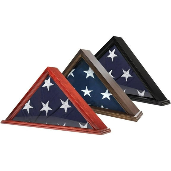 Super Tough USA-Made Roosevelt Burial Ensign Display Case for 5' X 9.5' Flag - Black | Excellent Construction & Finishing, Symbols of Honor and Respect | Flag & Pedestal Not Included