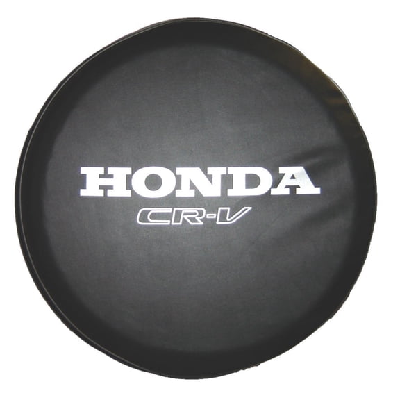 US Made SpareCover - 27-in BLAK Series Honda CRV in silver on black Heavy Vinyl Tire Cover