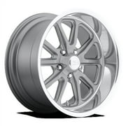 US Mag 1PC Aluminum Rim U111 RAMBLER 20X8.5in Matte Gun Metal Machined Finish, U111208590+15