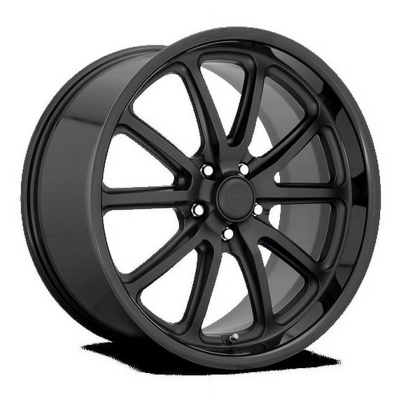 US Mag 1PC Aluminum Rim U123 RAMBLER 20X8.5in Gloss Black Matte Black Finish, U123208590+15