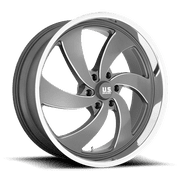 US Mag 1PC Aluminum Rim U133 DESPERADO 24X9in Anthracite Milled Diamond Cut Milled Finish, U133249077+25L