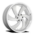thumbnail image 1 of US Mag 1PC Aluminum Rim U134 DESPERADO 24X10in Silver Brushed Face Milled Diamond Cut Milled Finish, U134240077+25R, 1 of 3