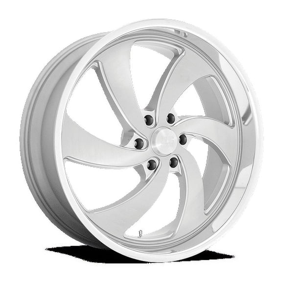 US Mag 1PC Aluminum Rim U134 DESPERADO 24X9in Silver Brushed Face Milled Diamond Cut Milled Finish, U134249089+25R