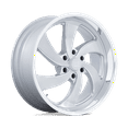 thumbnail image 1 of US Mag 1PC Cast Aluminum Wheel U134 22x10 6x5.5 SLV-BRS-MIL-DCL 25mm, U134220077+25L, 1 of 3