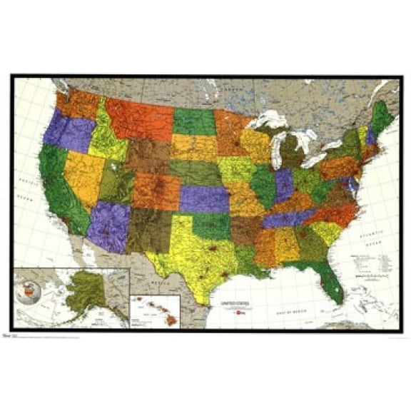 US Map - 09 Poster Print (36 x 24)