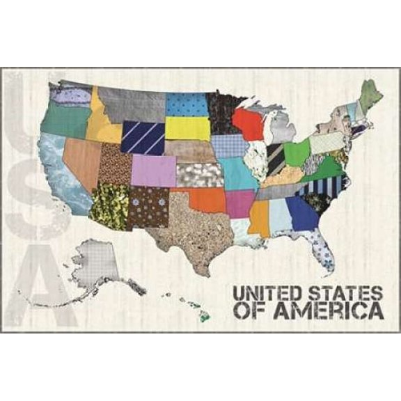US Map Poster Print by Lauren Gibbons (36 x 24)