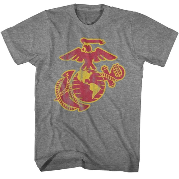 US Marine Core USMC Bright Eagle And Globe Graphite Heather Adult T-Shirt 4Xl