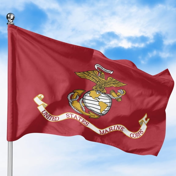 US Marine Corpps Outdoor Flag (1x1.5ft) by DreamController - Durable, Fade-Resistant Polyester, Double-Stitched, Brass Grommets - HD Printed U.S. Military Branches Flag - Made in USA