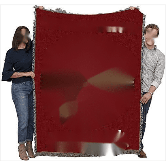 US Marine Corps - Emblem Blanket Red - Personalized - Custom Gift Military Tapestry Throw Woven from Cotton - Made in The USA (72x54)$$Home Decor, Kitchen, & Other