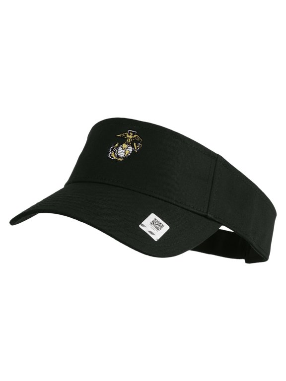 US Marine Corps Emblem Mark Embroidered Cotton Twill Sun Visor - Dk Green OSFM