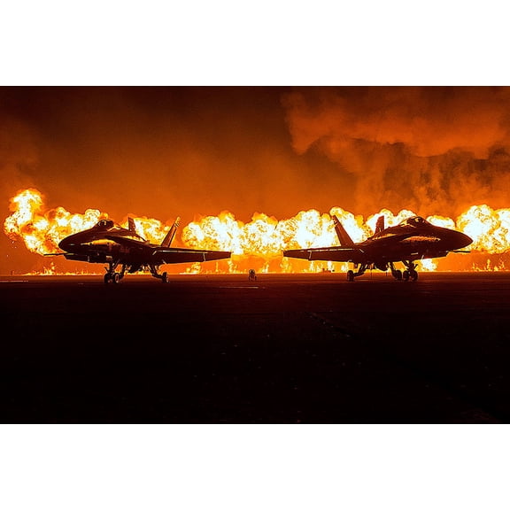 US Marine Corps Great Wall of Fire 2014 Air Show Style - A - 20x30 Inch Laminated Aviation Poster - Stunning Detail and Bold Colors