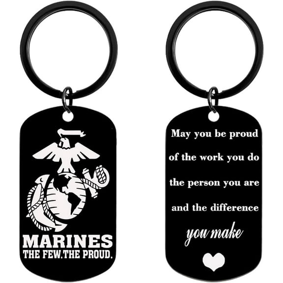 US Marine Corps Keychain Gift Military for Men Women Veteran Army Air Force Navy Mom Deployment Soldier Birthday Present