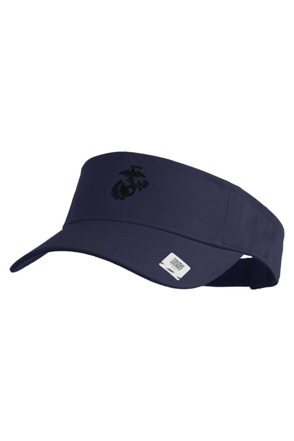 US Marine Corps Seal Design Embroidered Cotton Twill Sun Visor - Navy OSFM