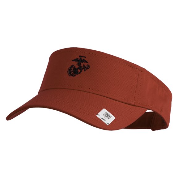 US Marine Corps Seal Design Embroidered Cotton Twill Sun Visor - Red OSFM