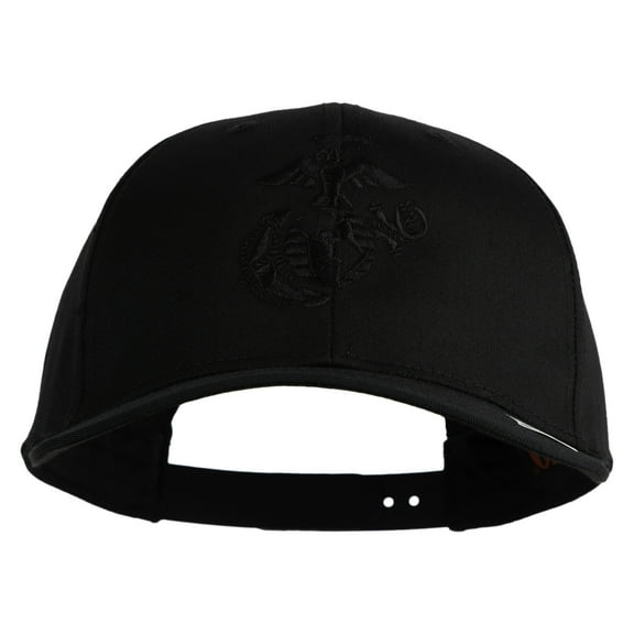US Marine Corps Seal Embroidered Solid Cotton Twill Pro Style Cap - Black OSFM