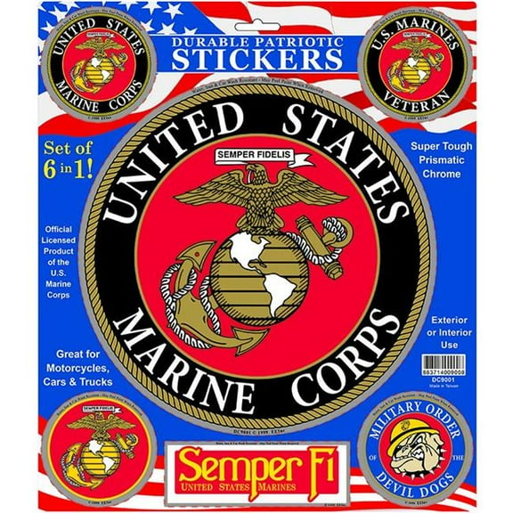 Eagle Emblems DC9001 Sticker - USMC Logo Pack - Set of 6