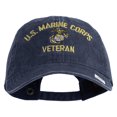thumbnail image 1 of US Marine Corps Veteran Design Embroidered Washed Solid Pigment Dyed Cotton Twill Brass Buckle Cap - Navy OSFM, 1 of 5