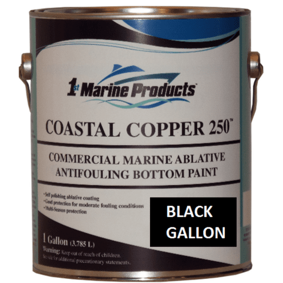 US Marine Products Coastal Copper 250 Black Marine Paint 1 Gallon for Boat