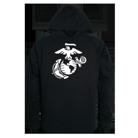 US Marines 3 Pull Over Hoodie, Black - Small