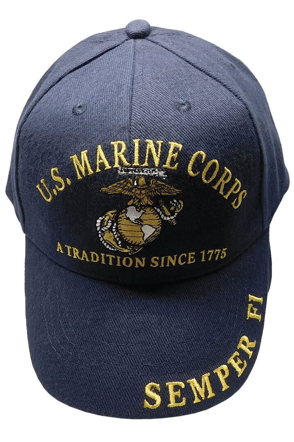 US Marines A Tradition Since 1775 Semper Fi Blue Cap HAT Officially Licensed