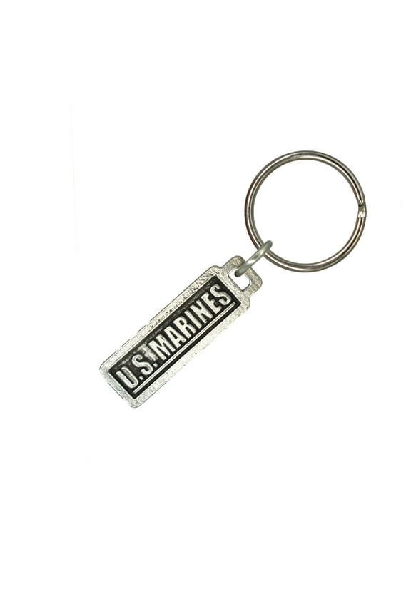 US Marines Keychain, A1004KC, 2 Inches, Military, Marine Corps, Service, Semper Fi, Gift, Metal, Engraved, Key Fob, Key Ring, Keys, Zipper Pull, Luggage Tag, Pewter, Backpack, Made in USA
