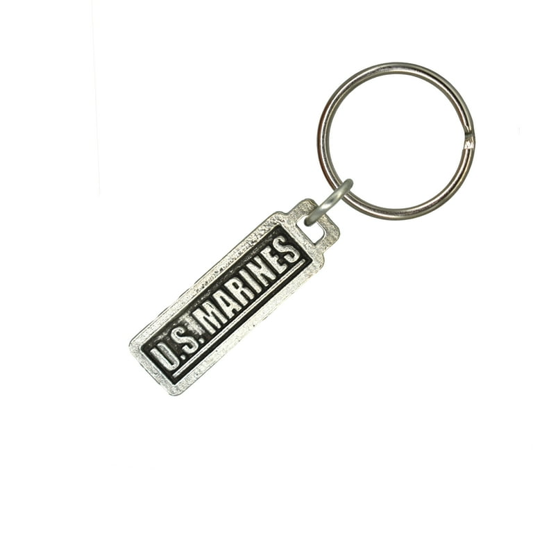US Marines Keychain A1004KC 2 Inches Military Marine Corps Service Semper Fi Gift Metal Engraved Key Fob Key Ring Keys Zipper Pull Luggage Tag Pewter Backpack Made in USA Walmart