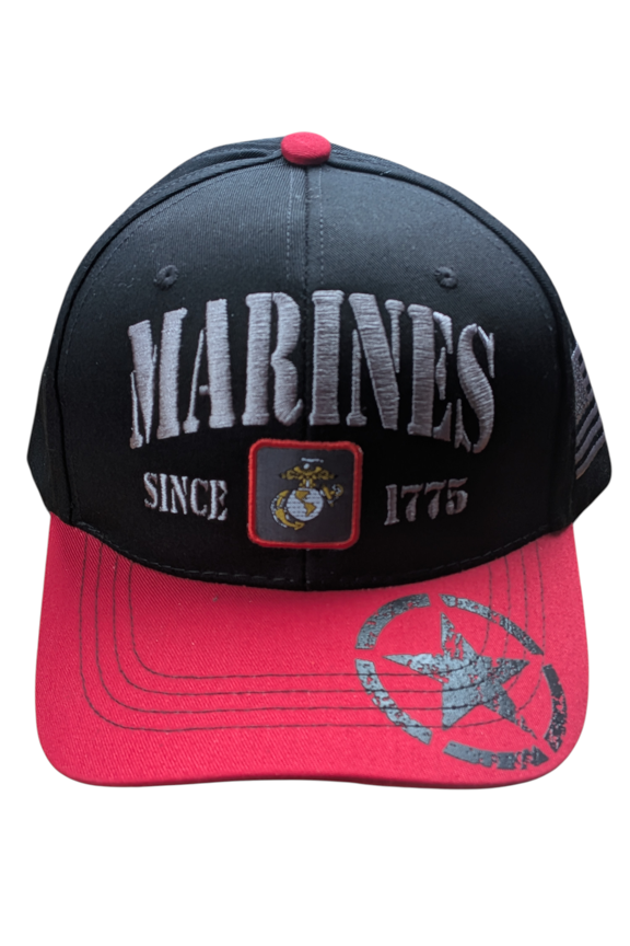 US Marines Since 1755 Retro Zero Dark Black/Red Baseball Cap