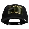 thumbnail image 1 of US Marines Veteran Flag Design Embroidered 6 Panel Structured Cotton Twill Cap Made in USA - Black OSFM, 1 of 5
