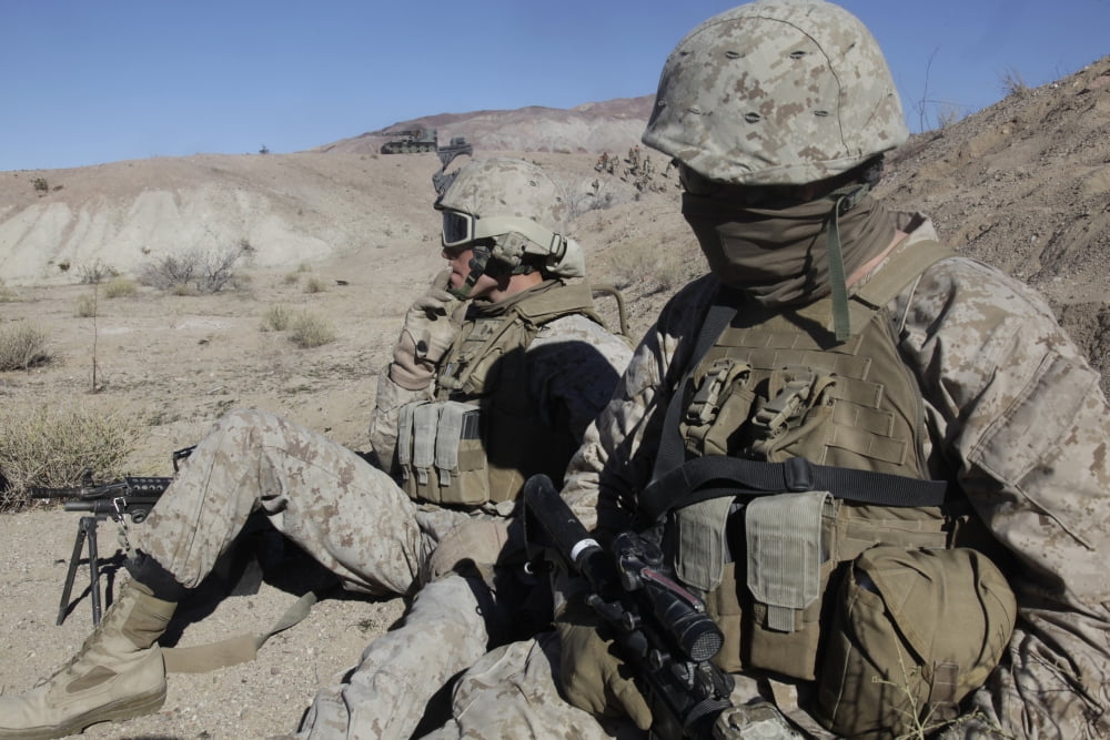 US Marines take a break Canvas Art - Stocktrek Images (35 x 23)