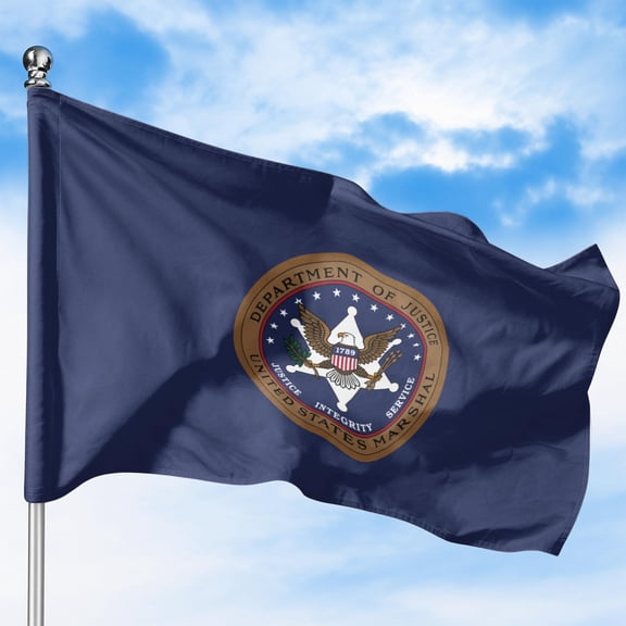 US Marshalls Service Outdoor Flag (1x1.5ft) by DreamController - Durable, Fade-Resistant Polyester, Double-Stitched, Brass Grommets - HD Printed Law & Order Agencies Flag - Made in USA