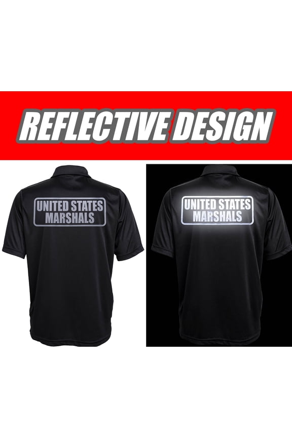 US Marshals Polo REFLECTIVE design, Performance Polo w/ moisture wicking
