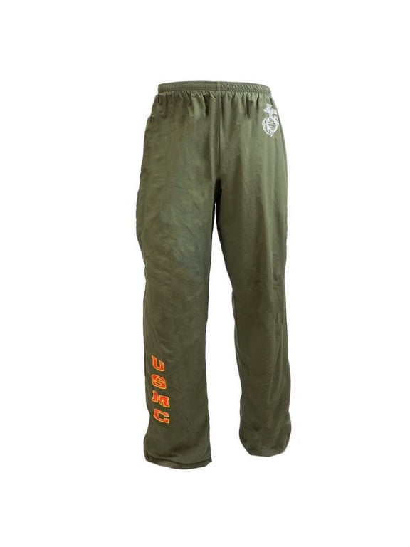 US Men's USMC Physical Training Pants, Moisture-Wicking, Lightweight, Water-Resistant, Olive Drab, Made in USA, X-Large/Long