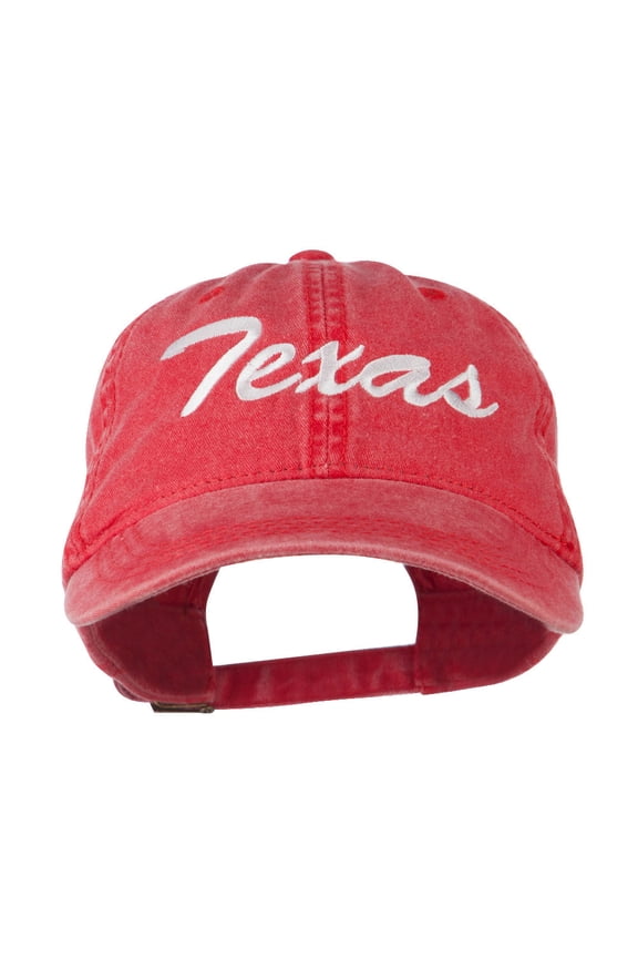 US Mid State Texas Embroidered Washed Cap - Red OSFM