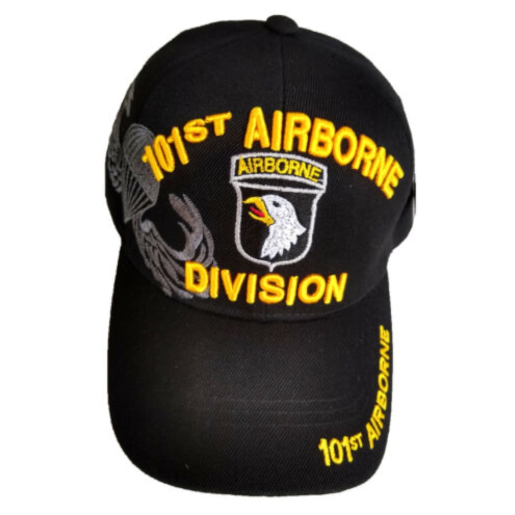 Black US 101st Airborne Baseball Cap - "Screaming Eagles" Patch, Adjustable, Cotton - View #3