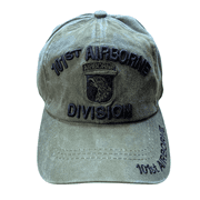 US Military 101st Airborne Division Green Pigment Washed Baseball Hat Cap
